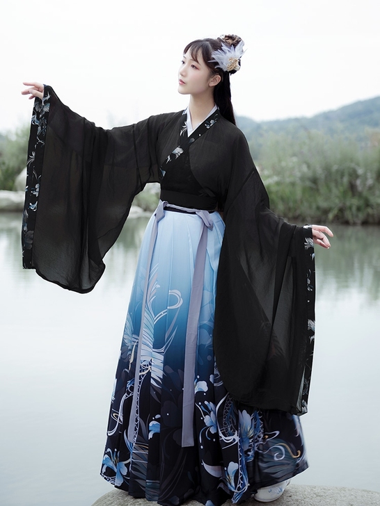 如梦霓裳原创若耶情侣汉服交领襦裙大袖魏晋风...