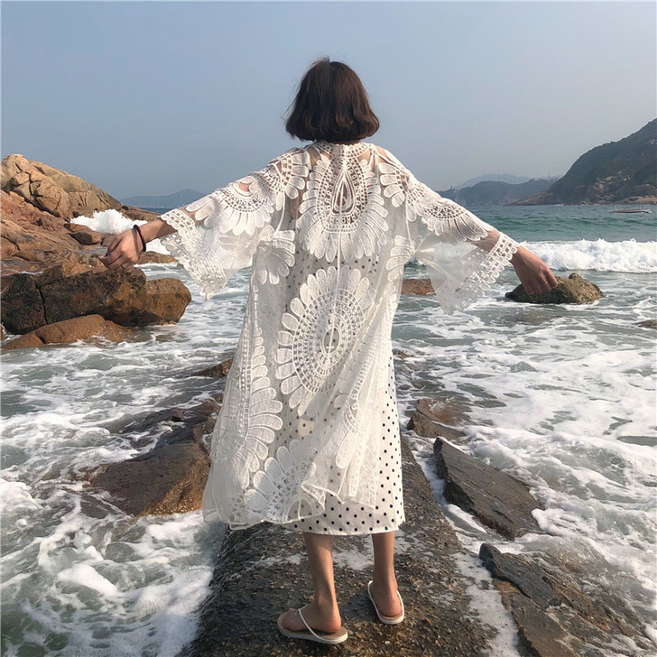 蕾丝衫女夏2020新款韩版薄款防晒衣设计感...