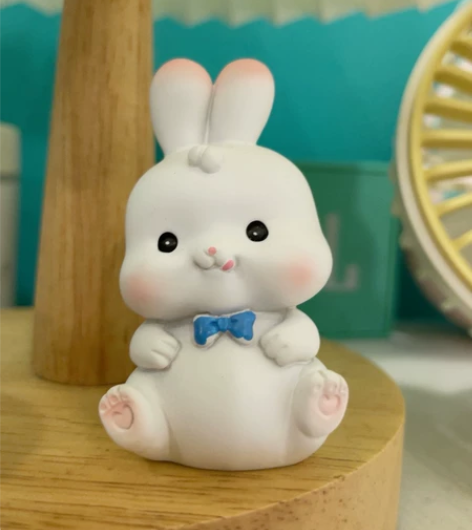 可爱小兔子少女心迷你树脂公仔桌面装饰儿童礼...