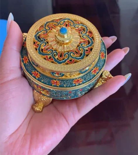 倒闭清库存！景泰蓝香炉玉琉璃珐琅彩香薰炉盘...