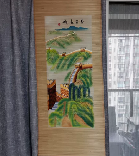 竹编刺绣画挂帘 万里长城 感兴趣的话点“我...