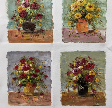 油画纯手绘油画高质量花卉 1【艺术简介】美...