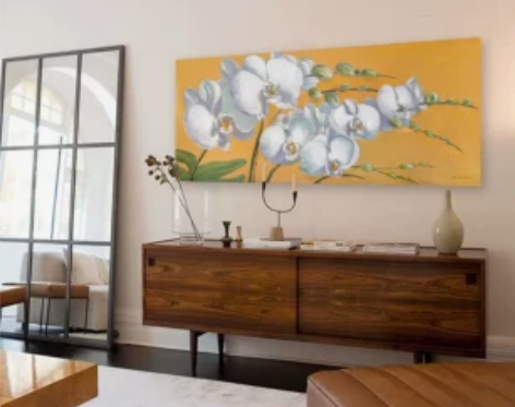 若奈装饰画！太太客厅《皇家兰花》纯手绘油画...