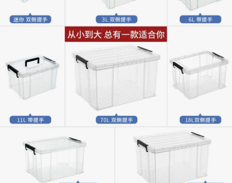 收纳箱塑料储物箱箱子透明收纳盒神器小号带盖...