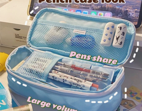 包邮 日本KOKUYO国誉笔袋可扩展开双层...