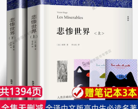 悲惨世界书 全套上下2册原著… 不包邮 感...
