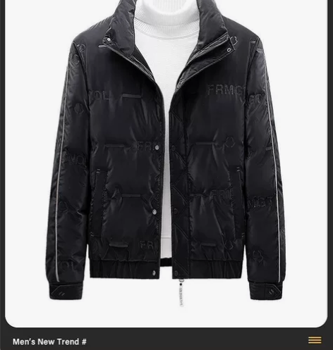 秋冬新款  男士亮面羽绒服百搭保暖青年男外...