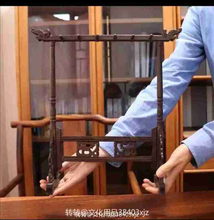 文房四宝书法用品鸡翅木笔架笔搁毛笔架展示架...