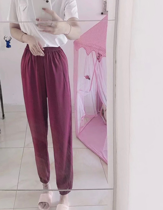 夏季长裤，冰丝裤，真丝面料，特别舒服，不沾...