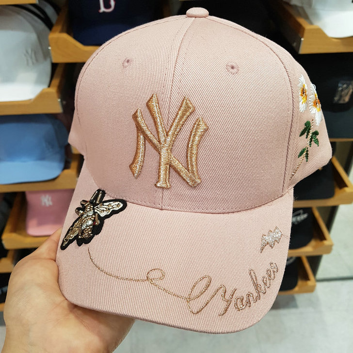 MLB韩国正品代购洋基队新蝴蝶蜜蜂花朵刺绣...