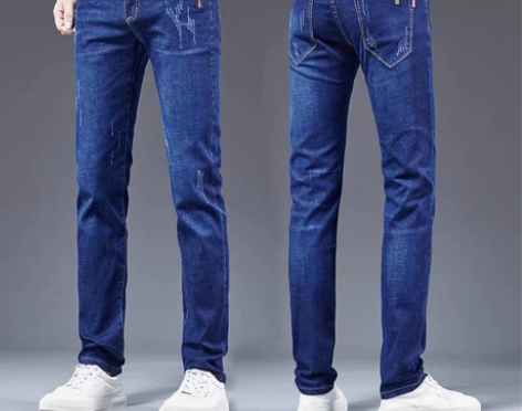 牛仔裤男秋季薄款修身直筒弹力长裤子潮潮牌 ...