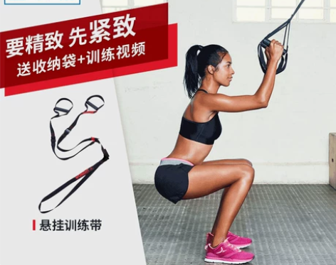 【年货价】迪卡侬悬挂式训练带多功能拉力绳正...