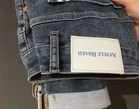 清仓捡漏~专柜撤回原单~烟灰色高档牛仔裤男...