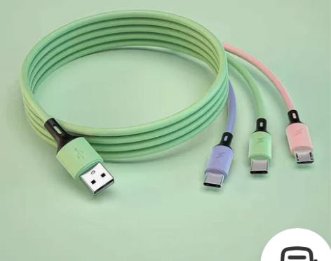 1.2m快充三合一手机充电线（裸线） 包邮...