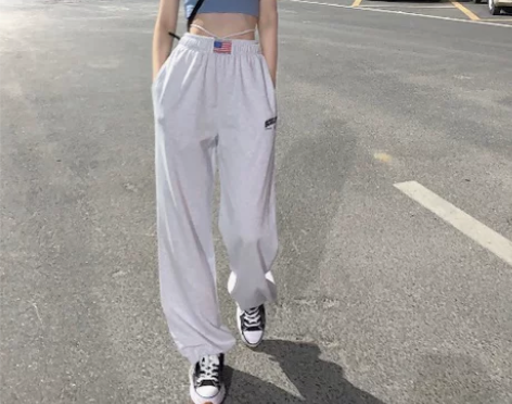 独特别致美式复古休闲裤女2022夏季新款宽...