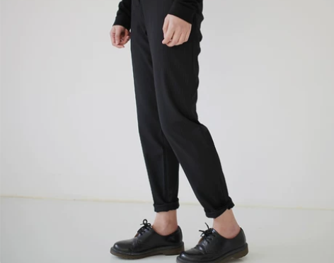 蛋挞家 复古条纹休闲裤女 西装裤女小脚 高...