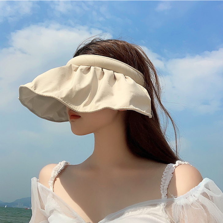 艾佳微 防晒帽，实物黄色，可当发箍，买回来...