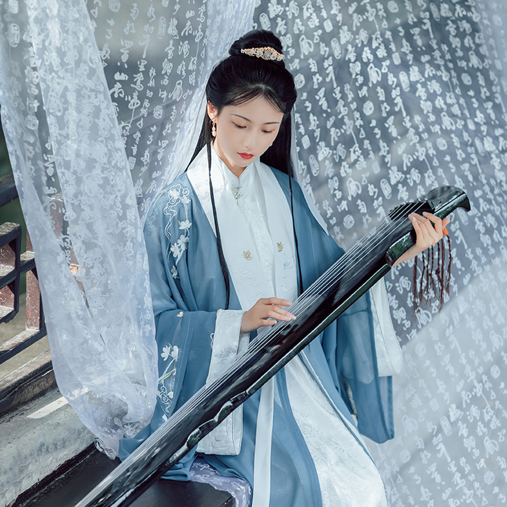 池夏 金陵往事:瑜淡客 原创改良汉服对襟披...