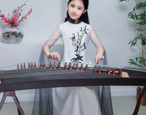 现代儿童古筝服演出服女童古装秋冬衣服古筝二...