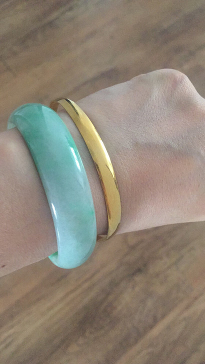 翡翠手镯个人闲置贵妃手镯保A，底子细腻料子...