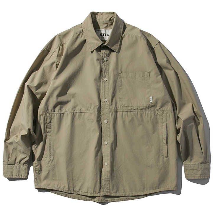 日潮功能性CityBoy素色衬衫男士春秋潮...