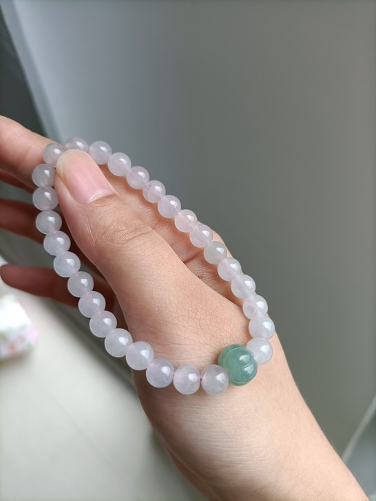 冰底6mm+翡翠+翡翠湖绿老种南瓜珠