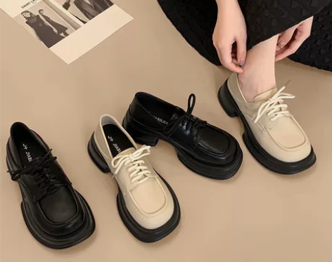 英伦小皮鞋女夏简约复古时尚休闲百搭厚底防滑...