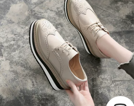 松糕鞋女厚底2022春款英伦风百搭休闲厚底...