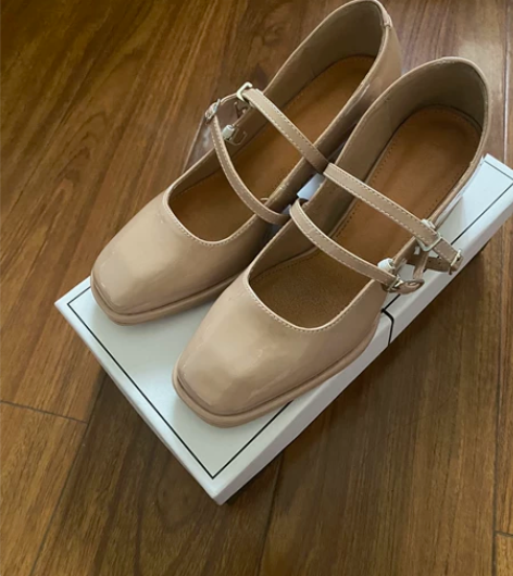 包邮出 36码方头玛丽珍鞋伴娘鞋粗跟单鞋女...