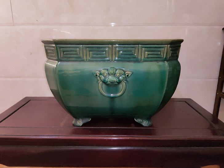 陶一峰全手工石湾兽头大盆