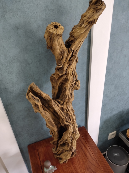 天然原木石榴木瘤疤摆件转运棍毛笔架灯架根雕...