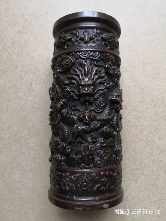 文房四宝书法国画用品砚台把玩收藏宣德款纯铜...