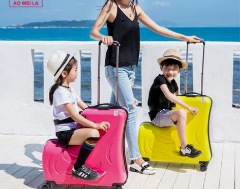 【狂欢价】网红儿童行李箱可坐骑行箱2024...
