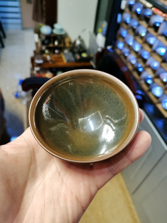 龙窑柴烧建盏,窑膜特别重,名家徐祖鹏的。家...