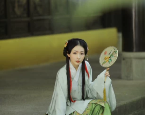 兰若庭 汉服 如意松鼠 明制 妆花蓝色 马...