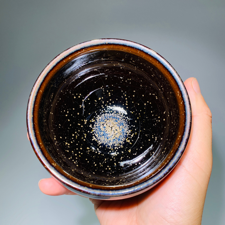 新品 花月夜柴烧盏建盏主人杯 口径9高6...