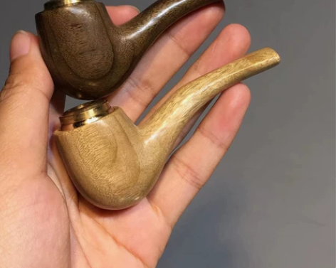 金丝楠阴沉木烟斗过滤龙戏珠烟嘴实木内置烟锅...