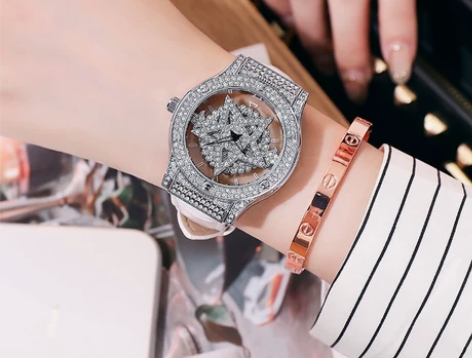 时来运转五芒星手表女新款满天星轻奢小众高级...