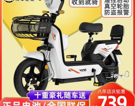 中富新国标成人电动自行车48V小型电瓶车男...