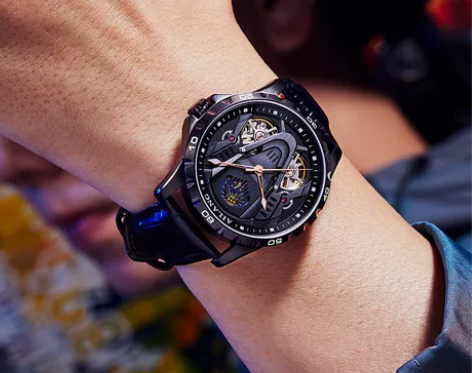 艾浪品牌男士手表男高档皮带时尚潮运动男表夜...