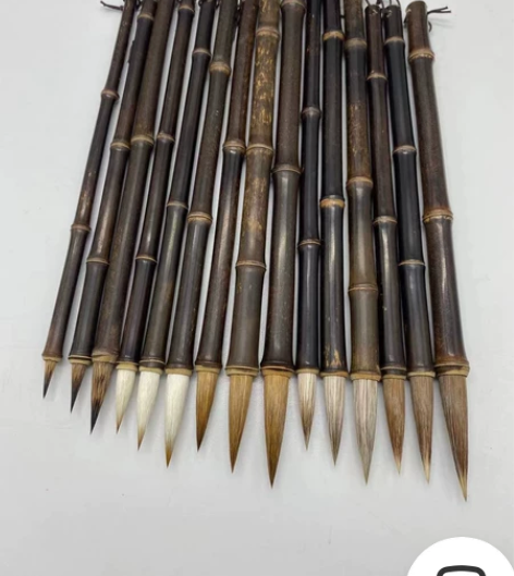自家老人老技师纯手工制作的精致紫毫毛笔,兼...