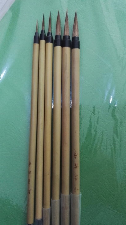 毛笔，全新 ，三十年前的花枝俏笔1-5号，...