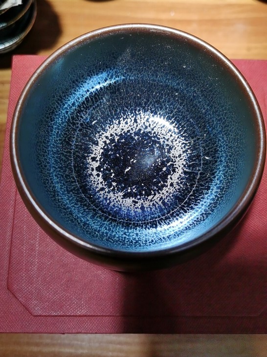 自己窑口建盏，水吉含铁高岭土正宗铁胎制作蓝...