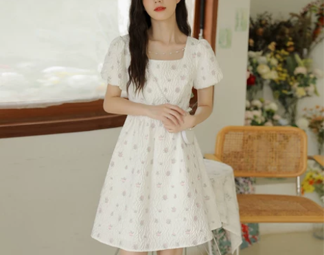 ?小个子连衣裙2021新款夏甜美仙女蓬蓬裙...