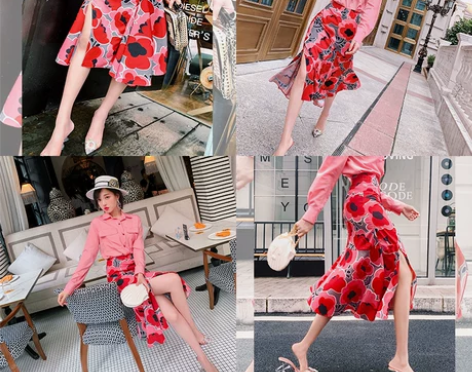 鱼尾裙半身裙女夏2019新款不规则开叉包臀...