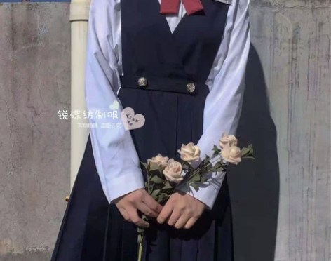 ?新款学生JK制服护奶裙学院风连衣裙 浓绀...