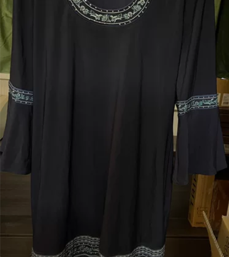 民族风连衣裙 藏蓝 面料超舒服 适合平时M...