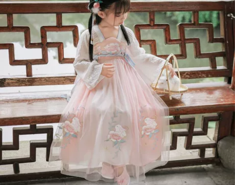 女童汉服超仙连衣裙秋装儿童古装飘逸仙气中国...