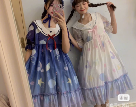 绝版【森女想去海边】樱花贝壳夏日原创海军领...