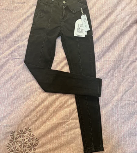 全新X-mier小码高腰黑色牛仔裤小脚裤九...
